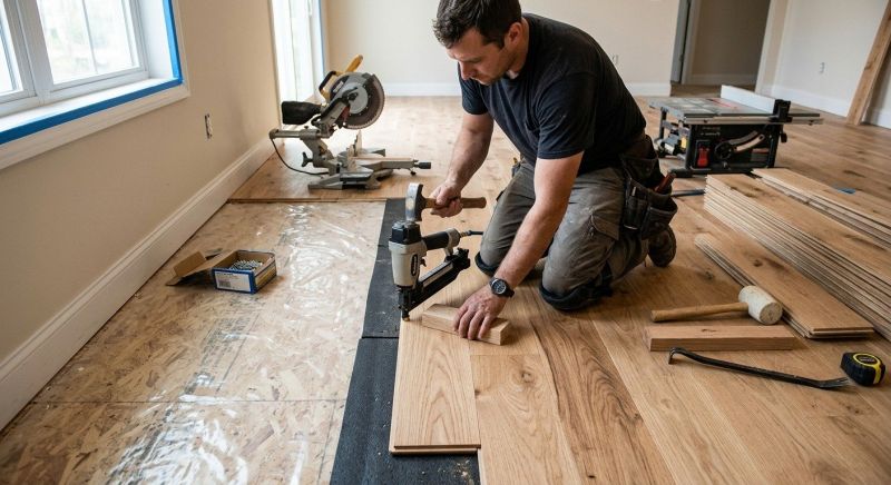 Dark Wood Floor Installation in San Antonio, TX